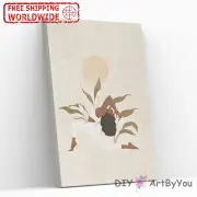 Paint By Numbers Kit Plant Abstract Draw Home DIY Art Brush Canvas Decor Framed
