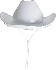 [FOMIYES] Rhinestone Cowboy Hat Sparkly Western Hat for Men and Women Costumes Parties Beach White