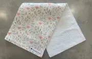 Baby Burp Cloth-Cute Floral Woven Fabric-100% Cotton- Towel Backed-Free Post-