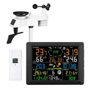 Maxkon WIFI Weather Station Solar Powered for UV Light Temperature Humidity Wind Speed