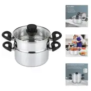 3 Piece Premium Heavy Duty Stainless Steel Steamer Pot Set Includes 3 Quart C...