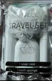4 Pc Set,2Toothbrush Holders ,1 Soap Case ,1 Sponge...Travel Kit