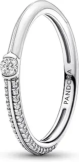 [PANDORA] 192528C02 Women's Silver Ring Pavé & White