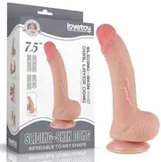 7.5"Sliding Skin Dual Layer Dildo- Light