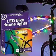 Brightz CosmicBrightz LED Bike Frame Rope Light, Rainbow - 6.5-Foot String Rope - Battery-Powered with On/Off Switch - Ultra Bright Color Keeps Your Ride Fun and Safe for Kids, Teens, & Adults