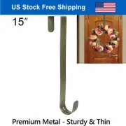 15" Christmas Wreath Hanger Over Door Metal Hook Clothes Hanger for Home Brass