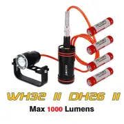 Archon WH32 II DH26 II LED 1000 Lumens Canister Scuba Diving Flashlight Torch