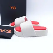 Size 6.5 Women's adidas Y-3 Platform Slide Sandals FZ4504 Off White/Red