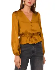 1.state V Neck Peplum Top