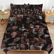 v2793 Bed Sheets Bedding Scarlett Johansson Bedding Sets Ultra Soft Skin-Friendly Duvet Cover 3 Piece, Cute Comforter Cover Bed Set for Boys Girls Ki