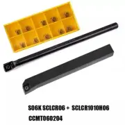 NEW CCMT21.51 + Lathe turning tool holder 6mm Boring + 10mm External turning