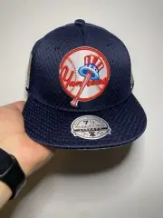 Mitchell & Ness MLB New York Yankees Logo Blue Cooperstown Fitted Hat 7 1/4 New