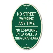 No Street Parking Anytime No Estacione En La Calle a Ninguna Hora 12" x 18"