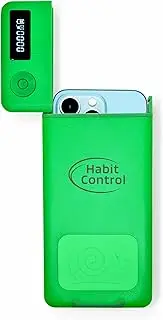 Habit Control Timed Lock Box - Cell Phone Locker with Charger for Self-Discipline, Cell Phone Jail for Teachers, Time Locking Container to Limit Smartphone Addiction, Small Lockable Safe (Green)