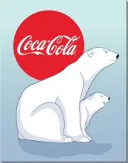 Coca-Cola Vintage Coke Metal Sign Mama Polar Bear Retro Decor Collectible