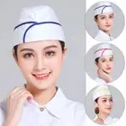 Breathable Boat Hat Polyester Cotton Flat Top Hat Fashion Chef's Caps Canteen