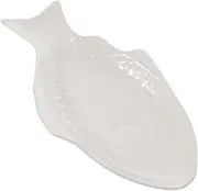 Amosfun Fish Plate Shaped Platter Ceramic Tableware Fish Shape Design Multi-Functional for Dinner Gatherings