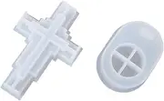 TEHAUX Simple Crystal Epoxy Mould DIY Candle Holder Making Mold Handmade Cross Shape Candle Stick Silicone Candle Holder Mold Set