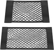 2pcs Car Mesh Cargo Net, Cargo Rear Trunk Seat Net Elastic Mesh Boot Storage Organizer Pocket Double Nylon Net Bag Organiser Accessories for Storing Phone Water Bottle Toiletry