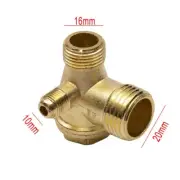 1x New Mini Air Compressor/3-Port Brass Male Threaded Check Valve/Connector Tool