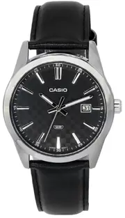 Casio Analog Leather Strap Black Dial Japan Mov't Quartz MTP-VD03L-1A Mens Watch