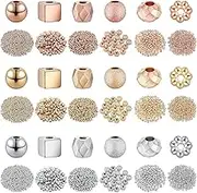 3660 Pieces Assorted Spacer Beads Faceted Rondelle Cube Beads Flower Spacer Beads Frosted Ball Loose Beads Square Spacer Beads Column Beads Jewelry Charms for Jewelry Making DIY, 3 Colors, 6 Styles