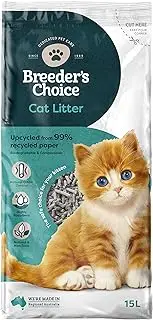 Breeders Choice 99 percent Recycled Paper Cat Litter 15 Litre