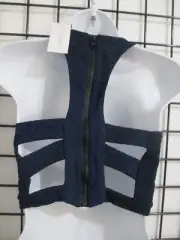 "NEW" VIMMIA / ORG $99 SIZE XS==DARK BLUE / OPEN BACK / GYPSY CROP TOP