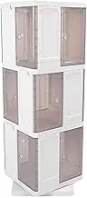 Rotating Bookshelf, 360 Degree Revolving Bookcase, 360 Display Corner Bookshelf for Small Space, Small Corner Bookshelf, Floor Standing Bookcase Storage Rack for Living Room (3