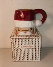 Anthropologie Isabela Dos Santos Cozy With Mr. Santa Claus Stoneware Mug NIB