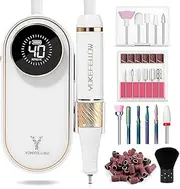 YOKE FELLOW Nail Drill Machine - 4000RPM Nail Drills for Acrylic Nails Professional with 12 Drill Bits for Electric Nail File Manicure Pedicure Home Use (White)