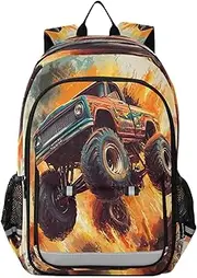 [RPLIFE] Classic Monster Truck Children's School Bag, Boys Backpack Elementary School, Cool Boys Backpack, Classic Monster Truck