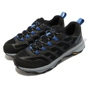 【MERRELL】戶外鞋 Moab Speed XTR GTX 男鞋 黑藍 防水 襪套 塑膠再生材質 黃金大底 登山鞋(ML067091)