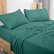 Utopia Bedding Queen Jersey Sheet Set - 4 Piece Set, Cotton Jersey, Soft Stretchy Sheets (Queen, Green)