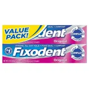 Fixodent Complete Original Denture Adhesive Cream Twin Pack 2.4 Oz
