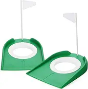 FOYTOKI Set of 2 Golf Putting Cups Easy Assembly Indoor Golf Training Tool Flags for Accurate Putting Practice for Home or Office