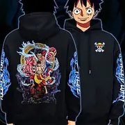 One Piece Monkey D. Luffy Luffy Gear 5 Hoodie Pullover Print Front Pocket Graphic For Couple's Men's Women's Adults' Masquerade Hot Stamping Party Casual Daily