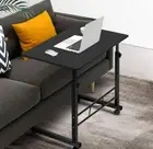 Mobile Laptop Desk Laptop Table Portable Stand Adjustable Wood Bed Side Black