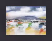 8X10" Matted Print Watercolor Art Picture: Manus Walsh, Burren Reflections