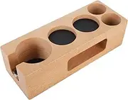 Wood Coffee Filter Tamper Holder, 5-Hole Wooden Espresso Mat Stand, Non-Slip Tamping Station Base for Portafilter, Distributor, Home & Cafe (58mm)