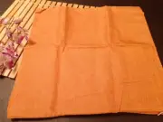 Pair 18 x 18 PUMPKIN ORANGE BURLAP LINEN PILLOW COVERS ~ New #S14