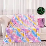 Glow in The Dark Unicorn Blanket, Unicorn Gifts Toys for A-rainbow Unicorns