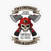 Fireman, Funny Firefighter, my level of sarcasm Vinyl 3" Die Cut Sticker