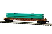 MTH O Premier O Trains #659420 Union Pacific 60' Flat Car w' Pipe Load 20-95559