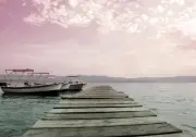 Boat Jetty Sunset Beach Graph 3D Full Wall Mural Photo Wallpaper Home Decal Kids