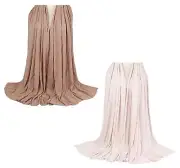 2PCS Women Hijab Scarfs Solid Color Muslim Head Scarf Stretch Jersey hijab mu...