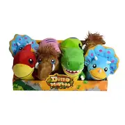 DINO MIGHTS DINOSAURS SET OF 6 SCHOOL BAG TAG PLUSH CLIP-ONS 8cm **FREE DELIVERY