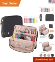 Ergonomic Crochet Hooks Set with Stylish Stand-Up Case - Perfect for Gift-Giving