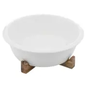 Ladelle Alto Oven To Table Porcelain/Acacia 27cm Pie Dish w/ Trivet White