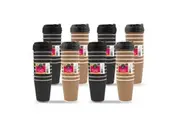 80PK Lemon & Lime 340ml Double Wall Disposable Coffee Cups BPA free Asst. Colour